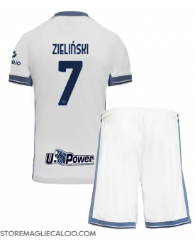 Inter Milan Piotr Zielinski #7 Maglia Gara Trasferta Repliche 2024-25 Bambino